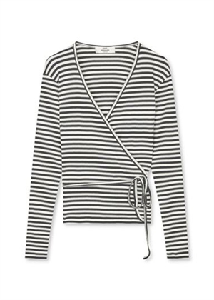Susi ls stripe bluse Black/Vanilla Ice Mads Nørgaard 
